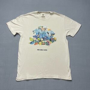 Comfort Colors Punta Gorda Florida T-Shirt Medium Cream Dolphins Tropical Sea